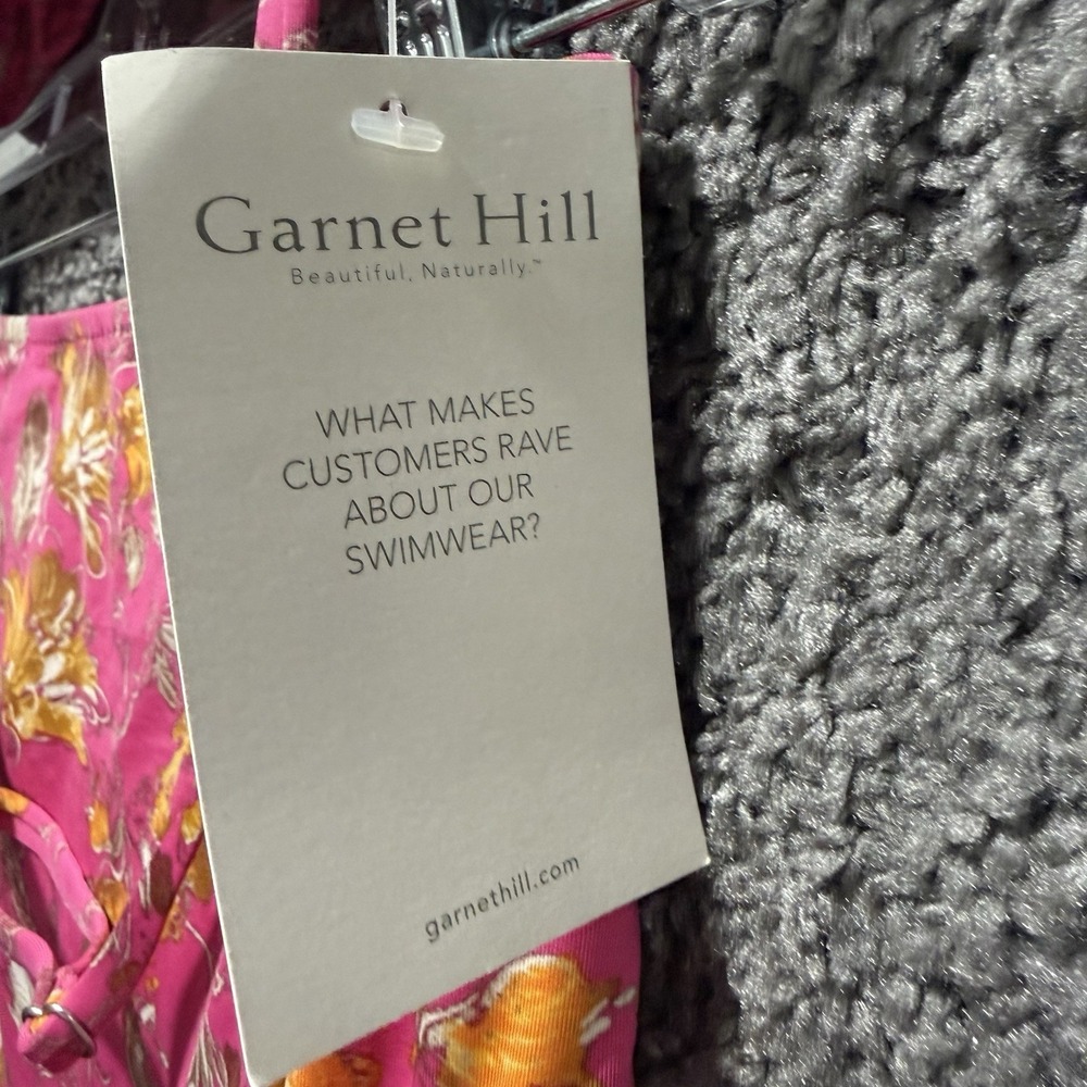 NWT Garnet Hill Bikini Pink Gold Floral Set Top Sz 2 / Bottom Sz 4 - Picture 9 of 9